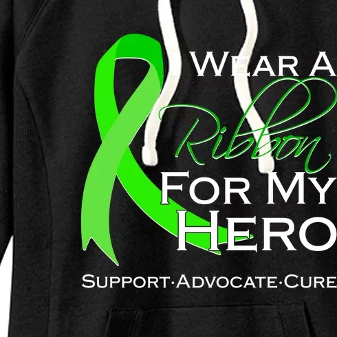 I Wear A Green For My Hero Bone Marrow Awareness Women's Fleece Hoodie