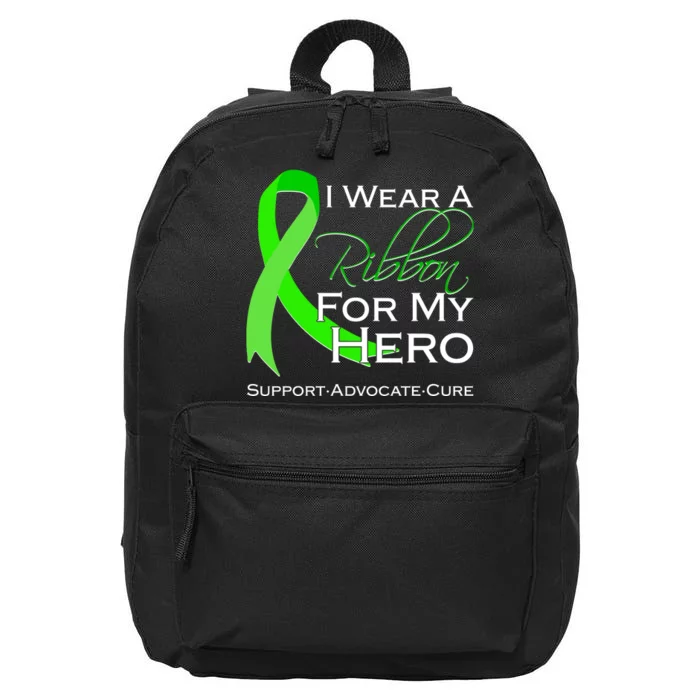 I Wear A Green For My Hero Bone Marrow Awareness 16 in Basic Backpack