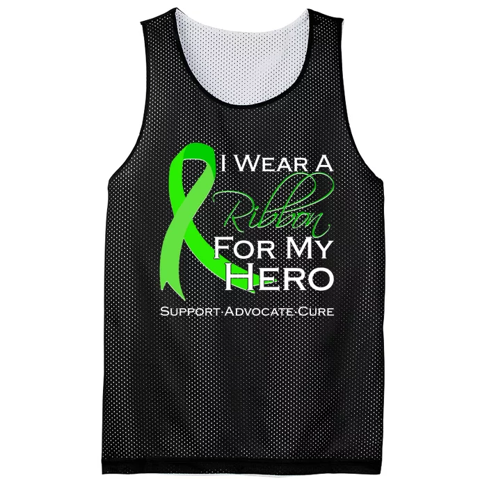 I Wear A Green For My Hero Bone Marrow Awareness Mesh Reversible Basketball Jersey Tank