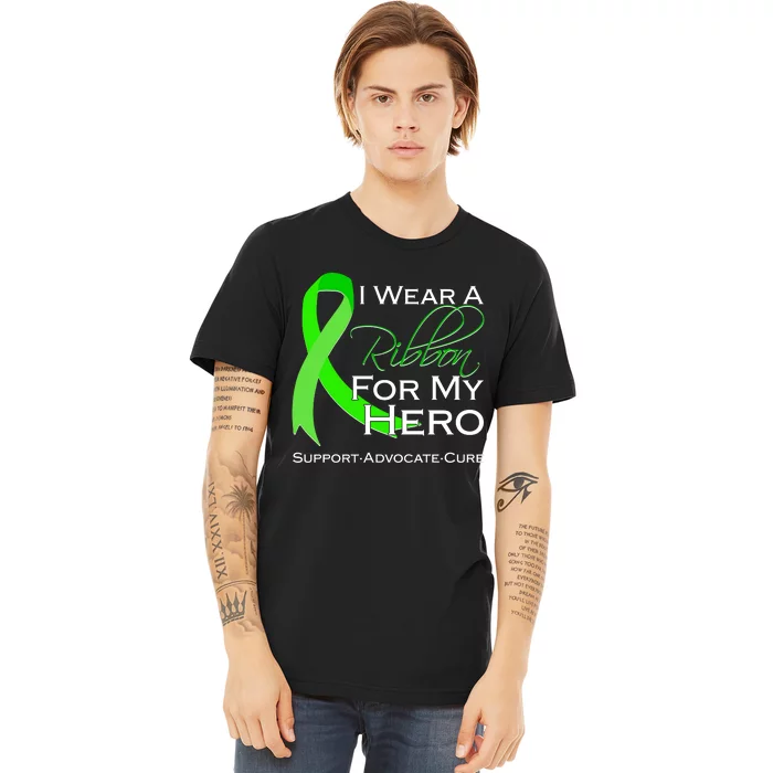 I Wear A Green For My Hero Bone Marrow Awareness Premium T-Shirt