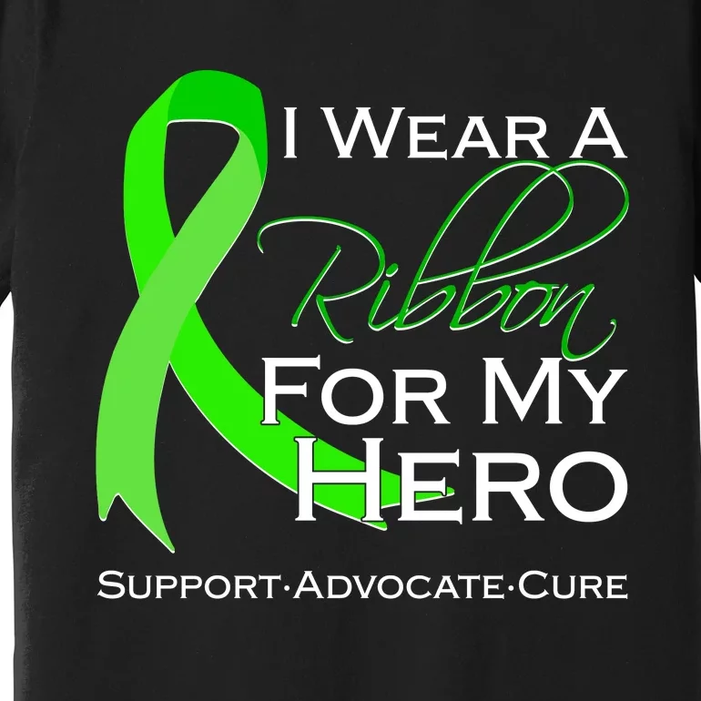 I Wear A Green For My Hero Bone Marrow Awareness Premium T-Shirt