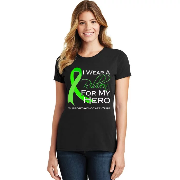 I Wear A Green For My Hero Bone Marrow Awareness Women's T-Shirt