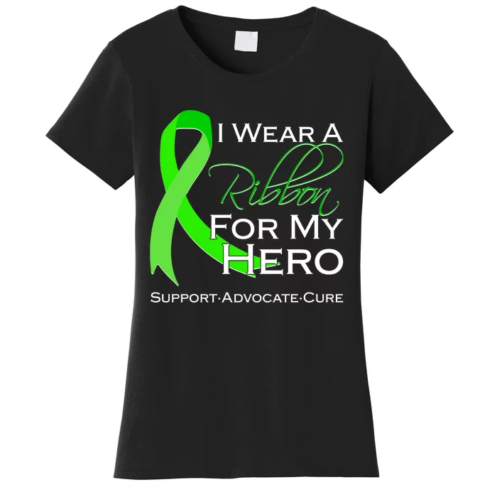 I Wear A Green For My Hero Bone Marrow Awareness Women's T-Shirt