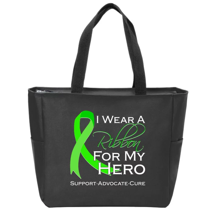 I Wear A Green For My Hero Bone Marrow Awareness Zip Tote Bag