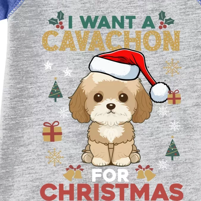 I Want A Cavachon For Christmas Cute Dog Lover Family Pajama Cute Gift Infant Baby Jersey Bodysuit