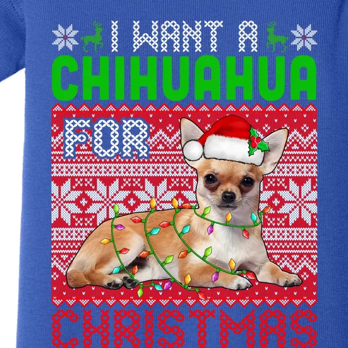 I Want A Chihuahua For Christmas Santa Dog Lover Owner Cute Gift Baby Bodysuit