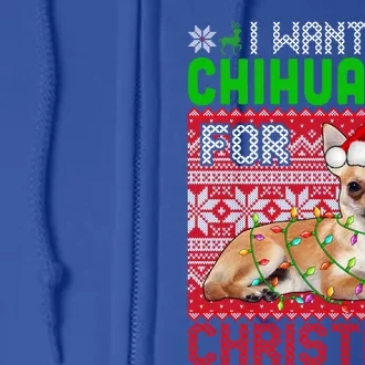 I Want A Chihuahua For Christmas Santa Dog Lover Owner Cute Gift Full Zip Hoodie