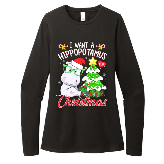 I Want A Hippopotamus For Christmas Xmas Hippo Womens CVC Long Sleeve Shirt