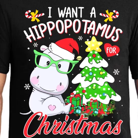 I Want A Hippopotamus For Christmas Xmas Hippo Pajama Set