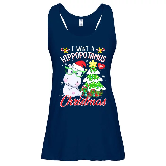 I Want A Hippopotamus For Christmas Xmas Hippo Ladies Essential Flowy Tank