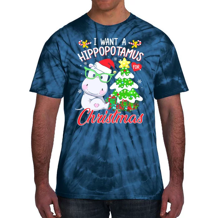 I Want A Hippopotamus For Christmas Xmas Hippo Tie-Dye T-Shirt