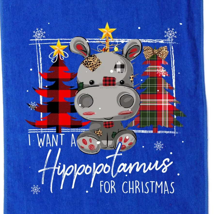 I Want A Hippopotamus For Christmas Cute Hippo Xmas Funny Gift Platinum Collection Golf Towel