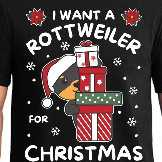 I Want A Rottweiler For Christmas Cute Dogs Gift Pajama Set