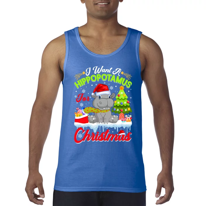 I Want A Hippopotamus For Christmas Cute Xmas Hippo Gift Tank Top