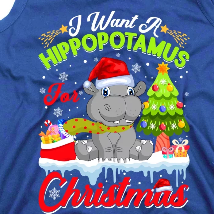 I Want A Hippopotamus For Christmas Cute Xmas Hippo Gift Tank Top