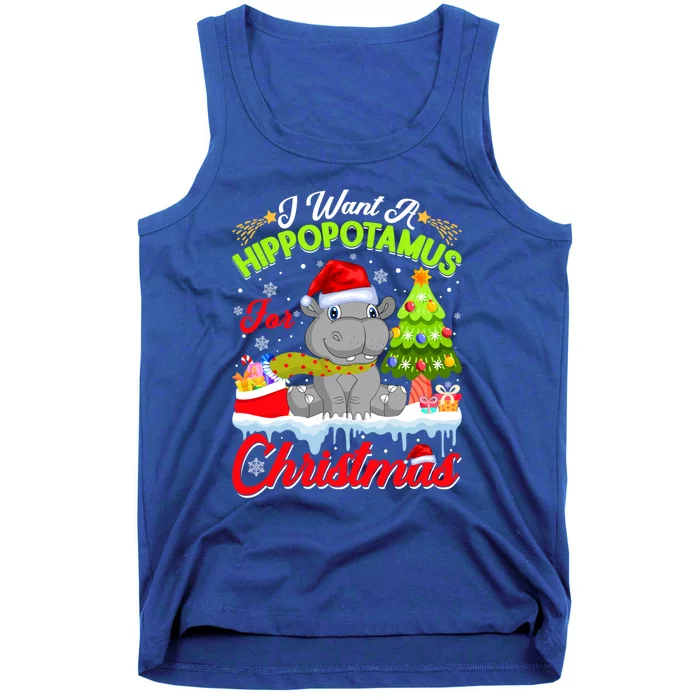 I Want A Hippopotamus For Christmas Cute Xmas Hippo Gift Tank Top