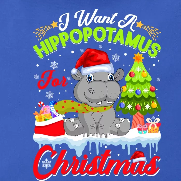 I Want A Hippopotamus For Christmas Cute Xmas Hippo Gift Zip Tote Bag