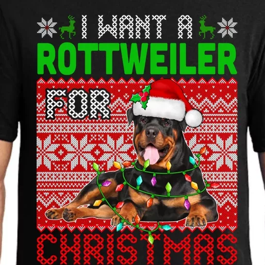 I Want A Rottweiler For Christmas Santa Dog Lover Owner Meaningful Gift Pajama Set