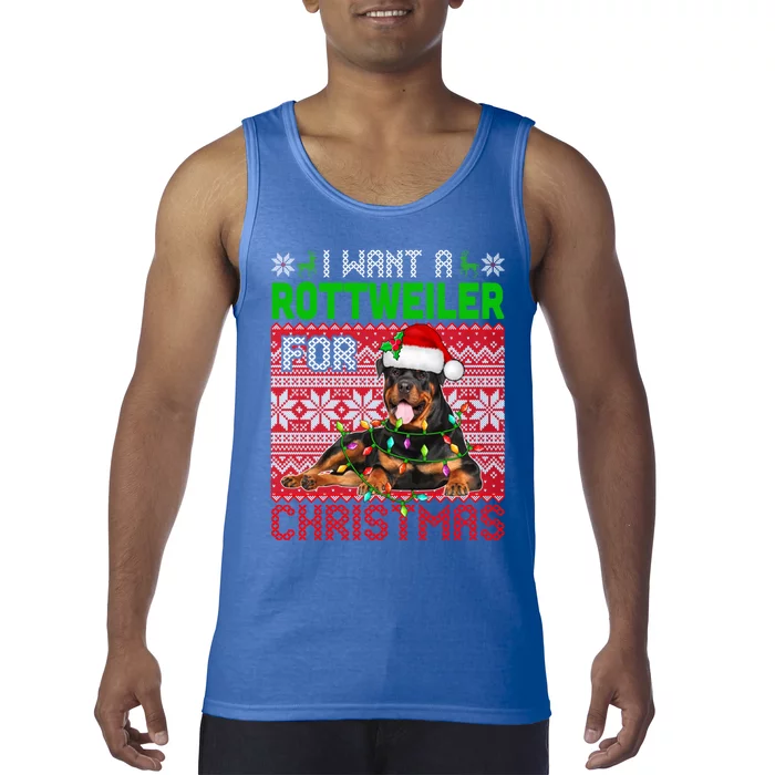 I Want A Rottweiler For Christmas Santa Dog Lover Owner Meaningful Gift Tank Top