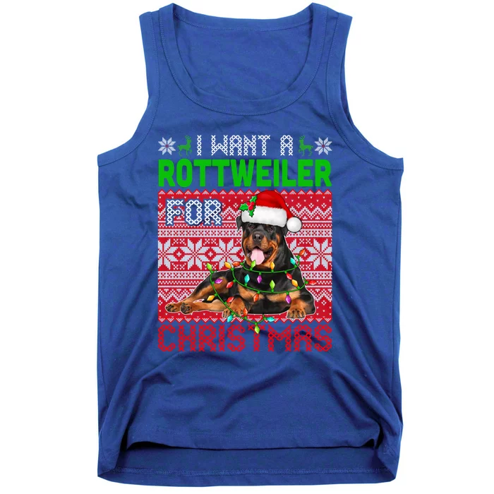 I Want A Rottweiler For Christmas Santa Dog Lover Owner Meaningful Gift Tank Top