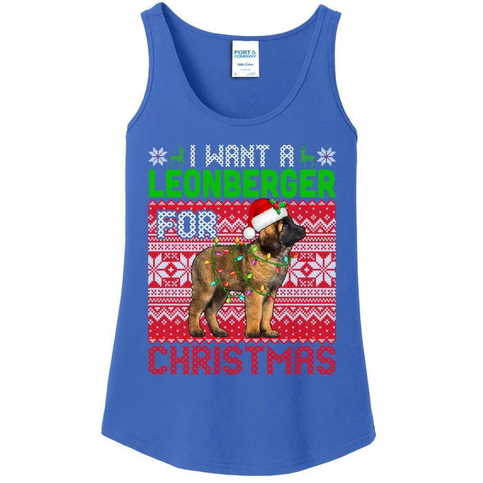 I Want A Leonberger For Christmas Santa Dog Lover Owner Gift Ladies Essential Tank