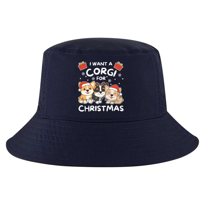 I Want A Corgi For Christmas Cute Dogs Gift Cool Comfort Performance Bucket Hat