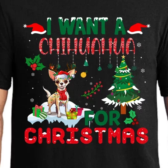 I Want A Chihuahua Dog For Christmas Xmas Chihuahua Reindeer Gift Pajama Set