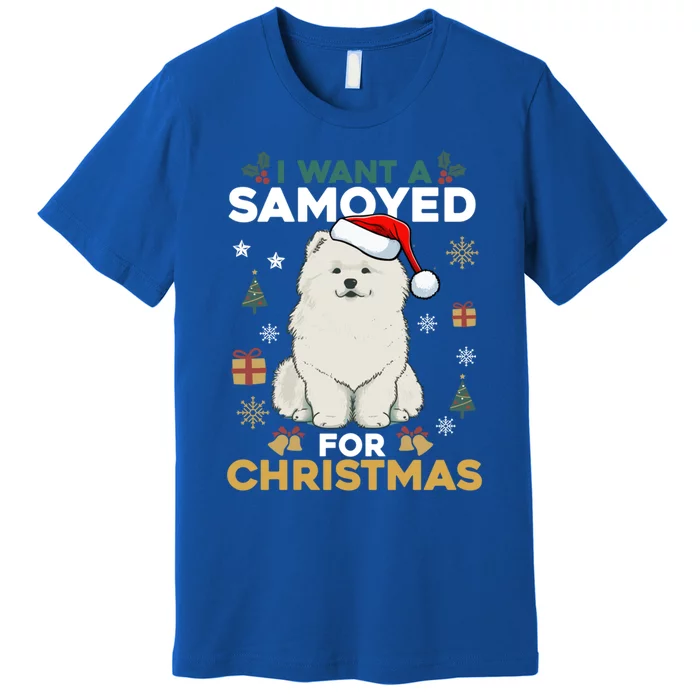 I Want A Samoyed For Christmas Cute Dog Lover Family Pajamas Gift Premium T-Shirt