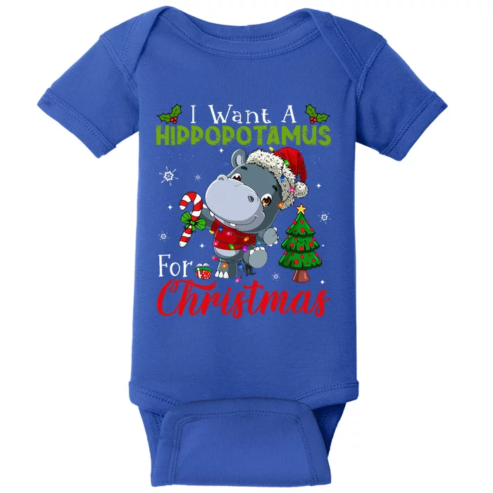 I Want A Hippopotamus For Christmas Hippo Candy Santa Baby Bodysuit