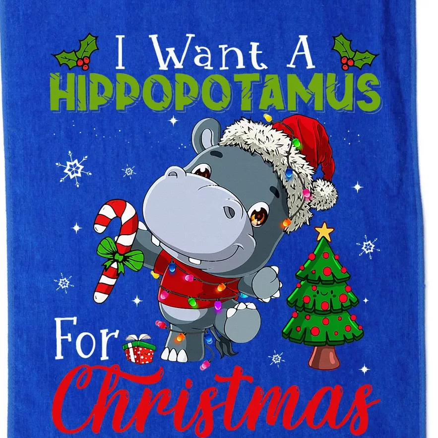 I Want A Hippopotamus For Christmas Hippo Candy Santa Platinum Collection Golf Towel