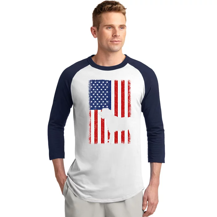 Irish Wolfhound American Flag Usa Patriotic Dog Gift Cute Gift Baseball Sleeve Shirt