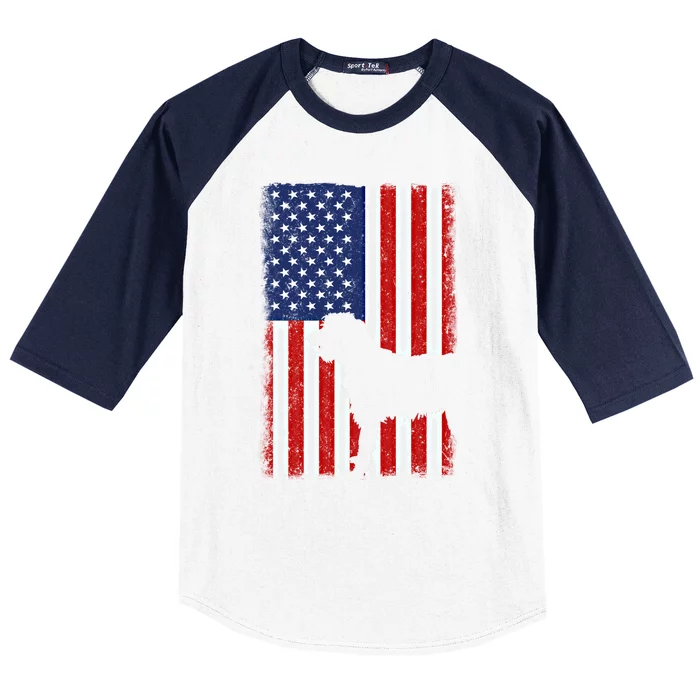 Irish Wolfhound American Flag Usa Patriotic Dog Gift Cute Gift Baseball Sleeve Shirt