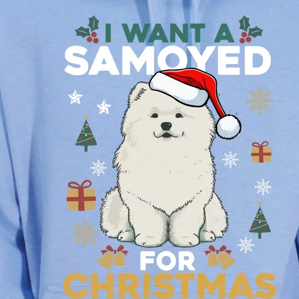 I Want A Samoyed For Christmas Cute Dog Lover Family Pajamas Gift Unisex Surf Hoodie