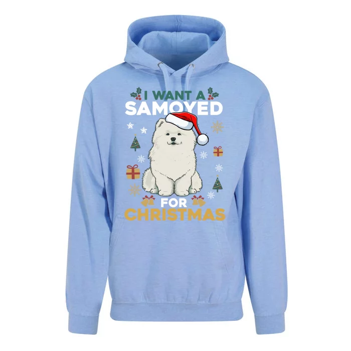 I Want A Samoyed For Christmas Cute Dog Lover Family Pajamas Gift Unisex Surf Hoodie