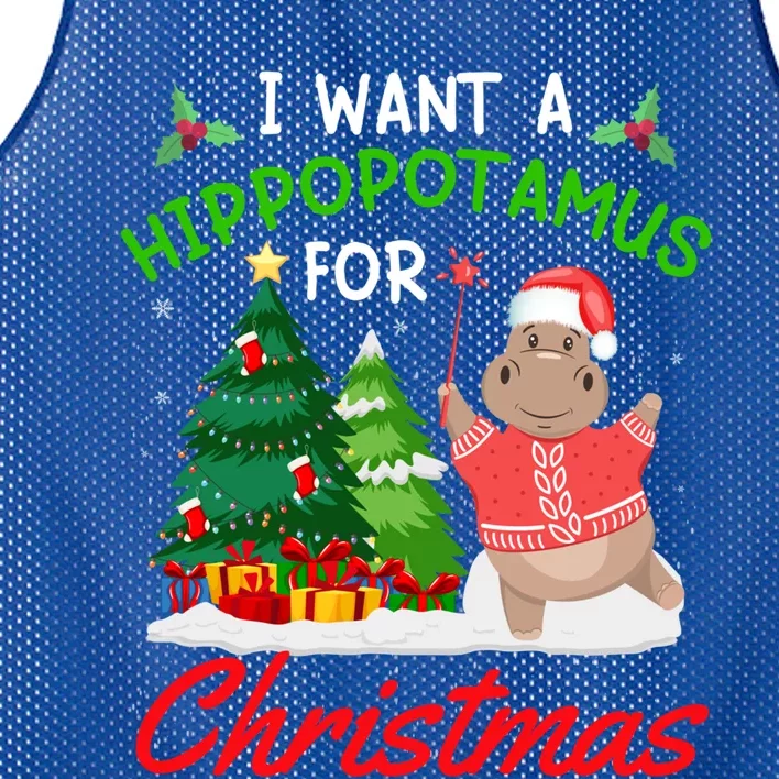 I Want A Hippopotamus For Christmas For Xmas Hippo Meaningful Gift Mesh Reversible Basketball Jersey Tank