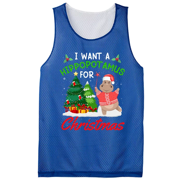 I Want A Hippopotamus For Christmas For Xmas Hippo Meaningful Gift Mesh Reversible Basketball Jersey Tank