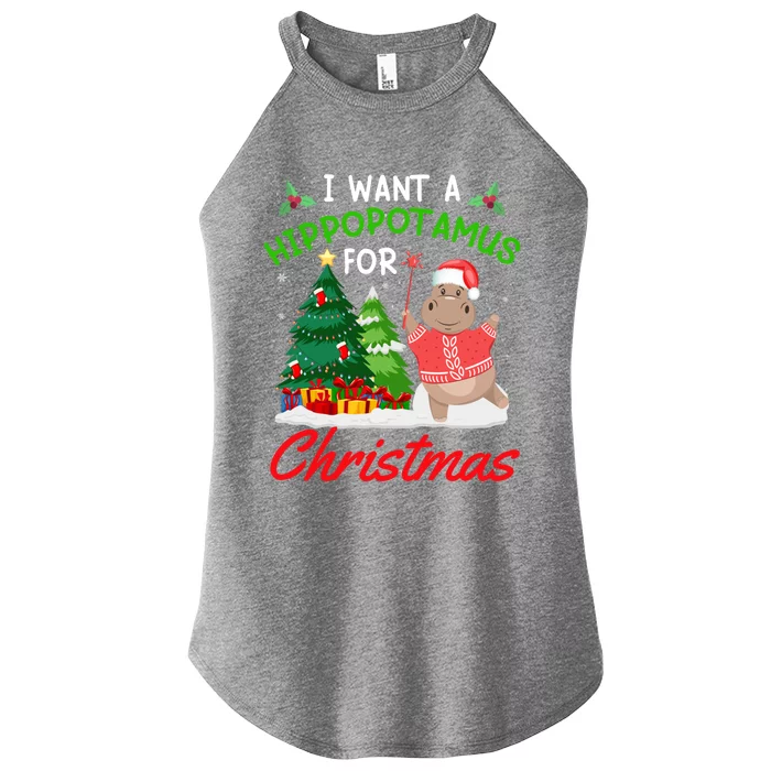 I Want A Hippopotamus For Christmas For Xmas Hippo Meaningful Gift Women’s Perfect Tri Rocker Tank