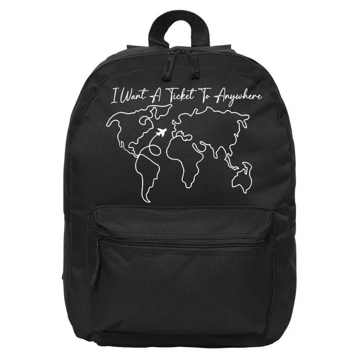 I Want A Ticket To Anywhere 16 in Basic Backpack