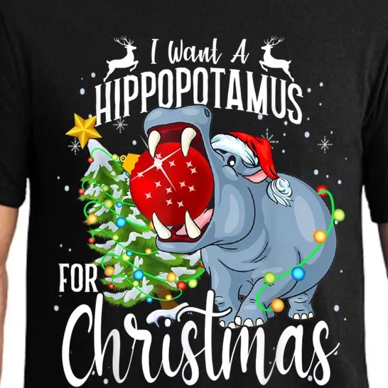 I Want A Hippopotamus For Christmas Xmas Hippo Cute Gift Pajama Set