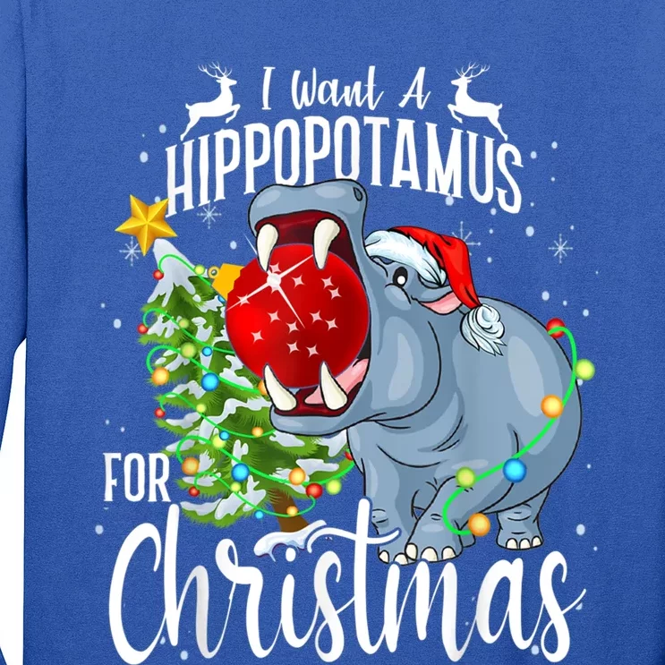 I Want A Hippopotamus For Christmas Xmas Hippo Cute Gift Long Sleeve Shirt