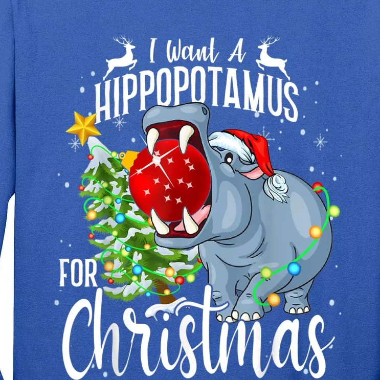 I Want A Hippopotamus For Christmas Xmas Hippo Cute Gift Tall Long Sleeve T-Shirt