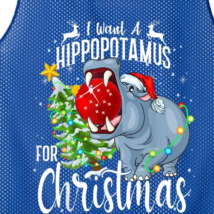 I Want A Hippopotamus For Christmas Xmas Hippo Cute Gift Mesh Reversible Basketball Jersey Tank