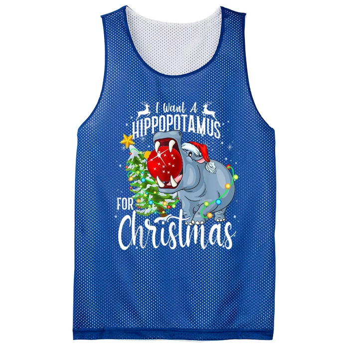 I Want A Hippopotamus For Christmas Xmas Hippo Cute Gift Mesh Reversible Basketball Jersey Tank