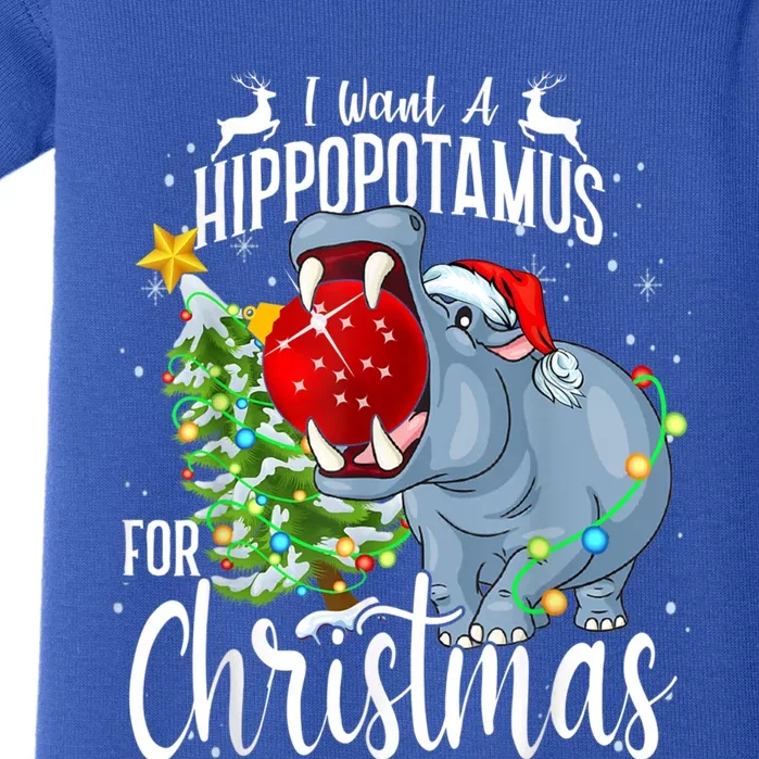 I Want A Hippopotamus For Christmas Xmas Hippo Cute Gift Baby Bodysuit