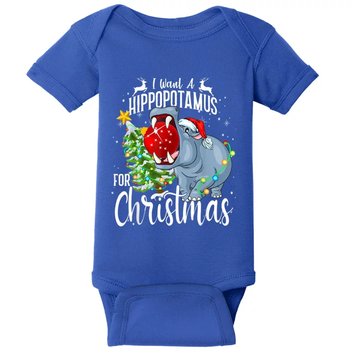 I Want A Hippopotamus For Christmas Xmas Hippo Cute Gift Baby Bodysuit