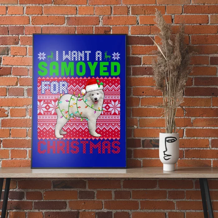 I Want A Samoyed For Christmas Santa Dog Lover Owner Cool Gift Poster