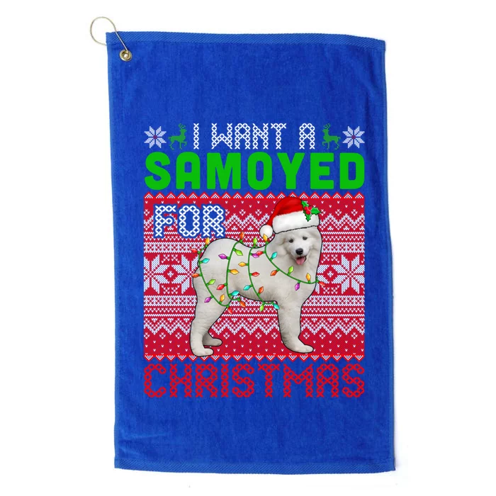 I Want A Samoyed For Christmas Santa Dog Lover Owner Cool Gift Platinum Collection Golf Towel