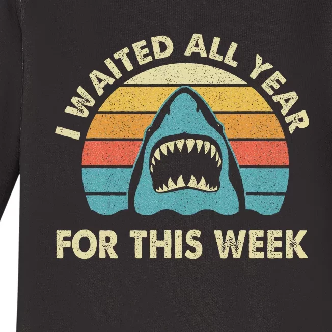 I Waited All Year For This Week Shark Lover Ocean Wildlife Baby Long Sleeve Bodysuit