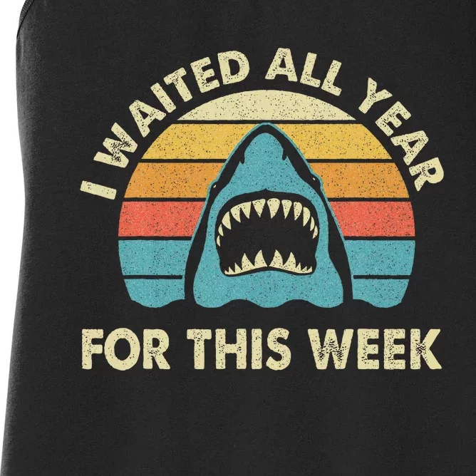 I Waited All Year For This Week Shark Lover Ocean Wildlife Women's Racerback Tank