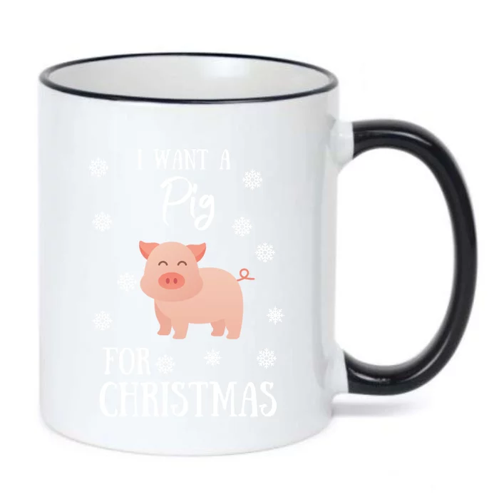 I Want A Pig For Christmas Pig Mom Gift Black Color Changing Mug